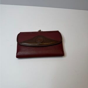 Vintage Dooney & Bourke Rare Leather Wallet Burgandy/Brown